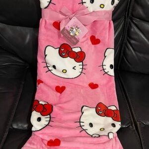 Valentines Hello Kitty Hearts and Kittys Throw - Hello Kitty Valentines Throw
